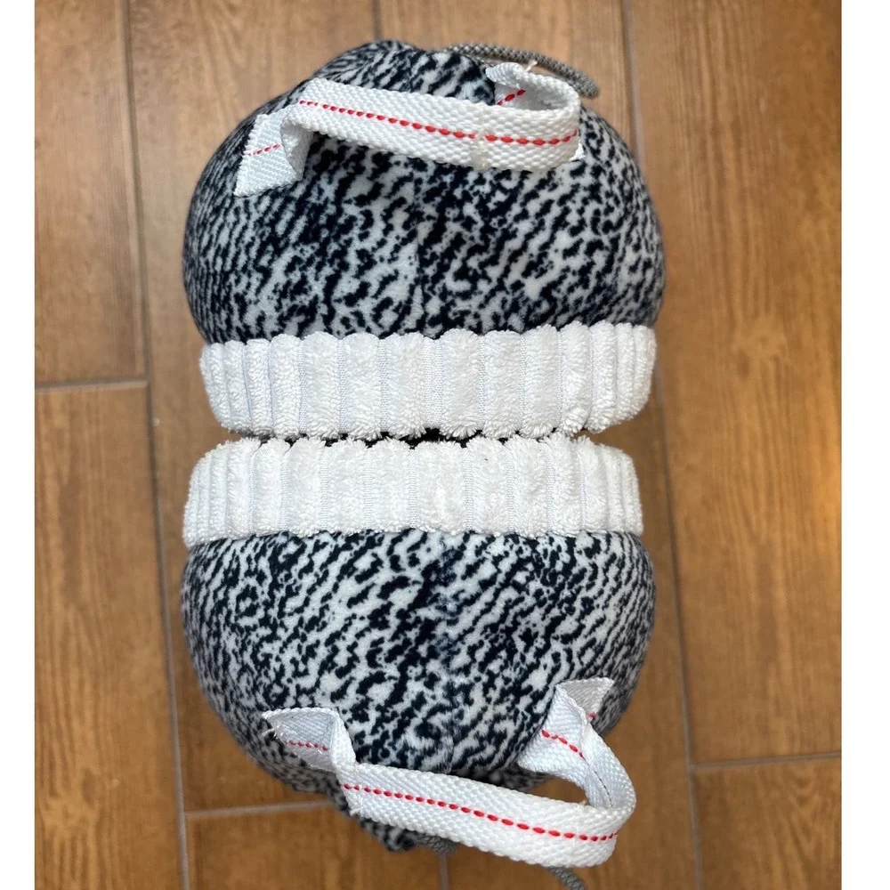 Kids Plush Sneaker Slippers Black White Streetwear Style House Shoes Size Medium